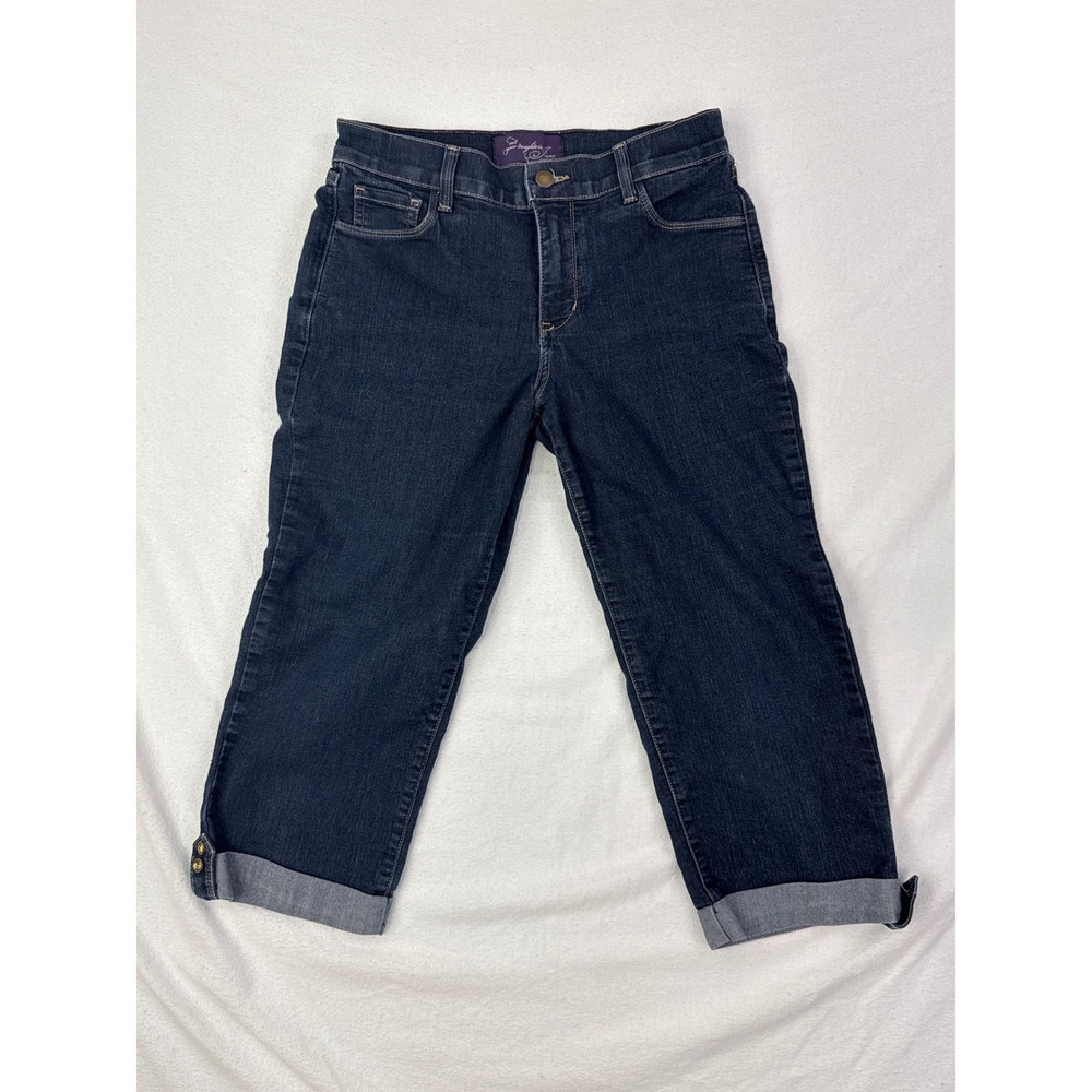 NYDJ Not Your Daughters Jeans Women 4 Dark Wash Cuffed Capri Cropped 29 waist